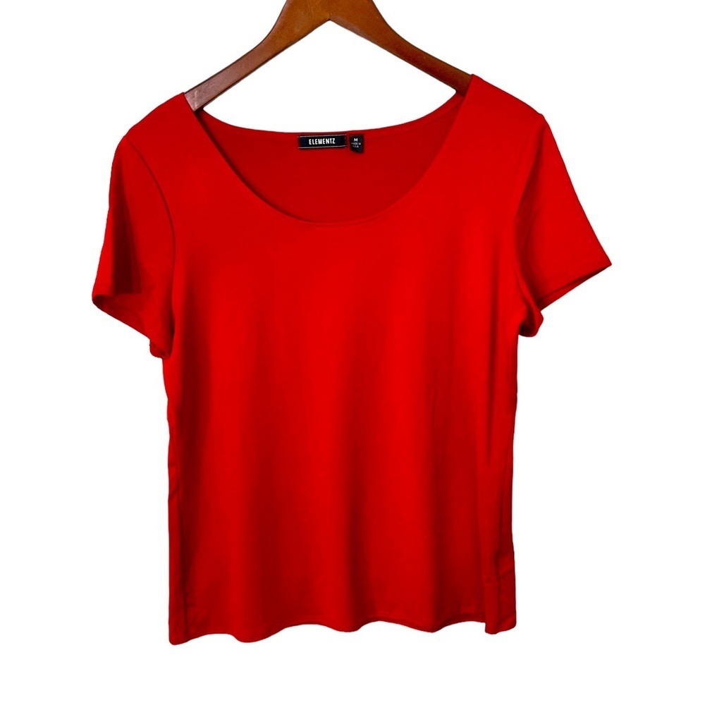 Elementz Ladys Red Tee Blouse Wear Under Your Favorite Jacket In Style☑️